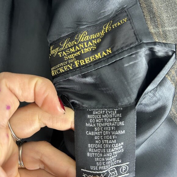 VTG 41 R Loro Piana Tasmanian Wool 120's Plaid Brown Blazer Sports Coat Career - Picture 12 of 13